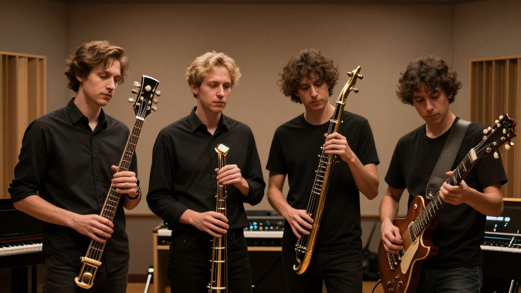 High Fidelity Bandfoto im Studio